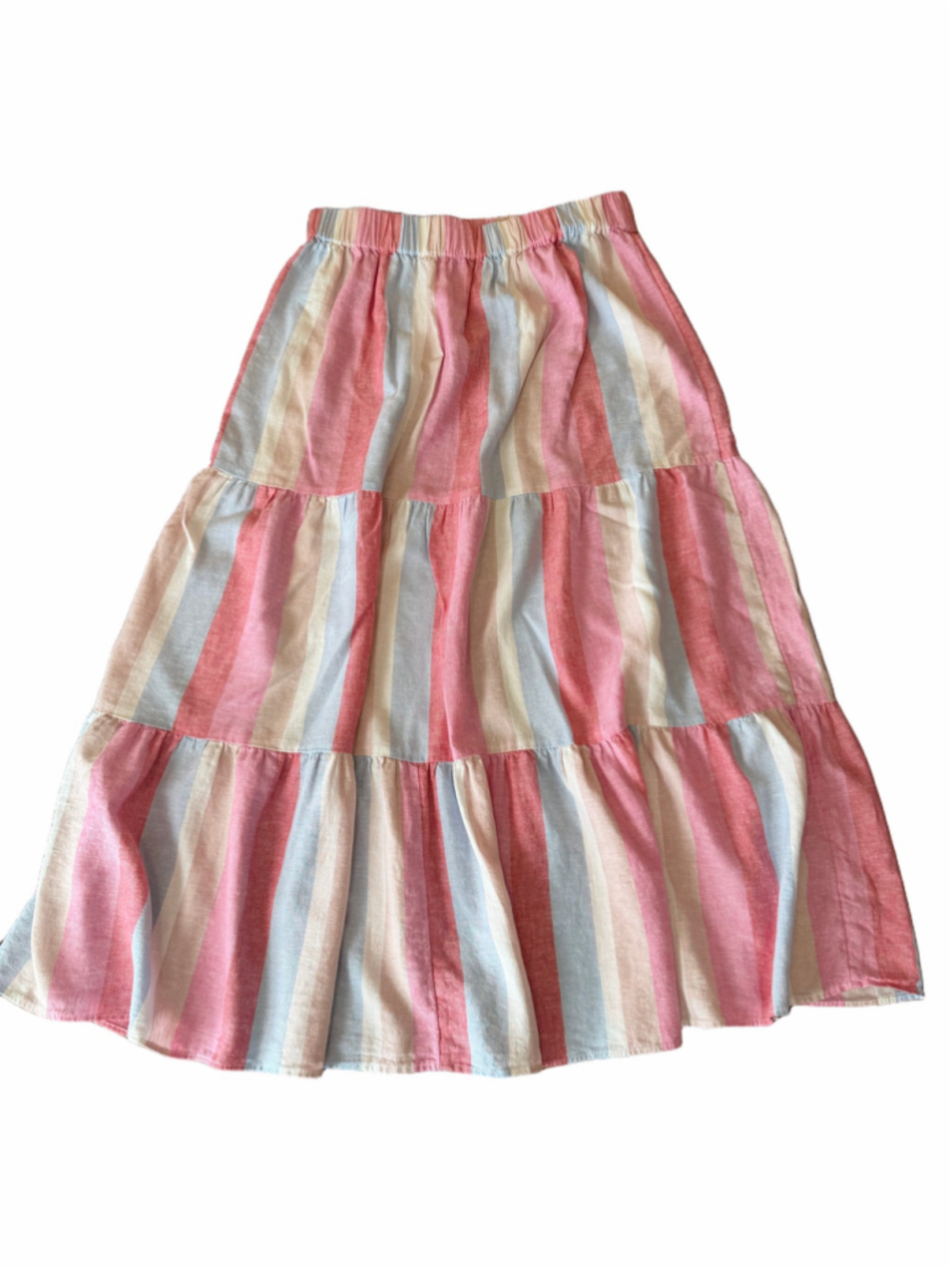 LOFT Outlet Striped Maxi Skirt Size M Pink Blue